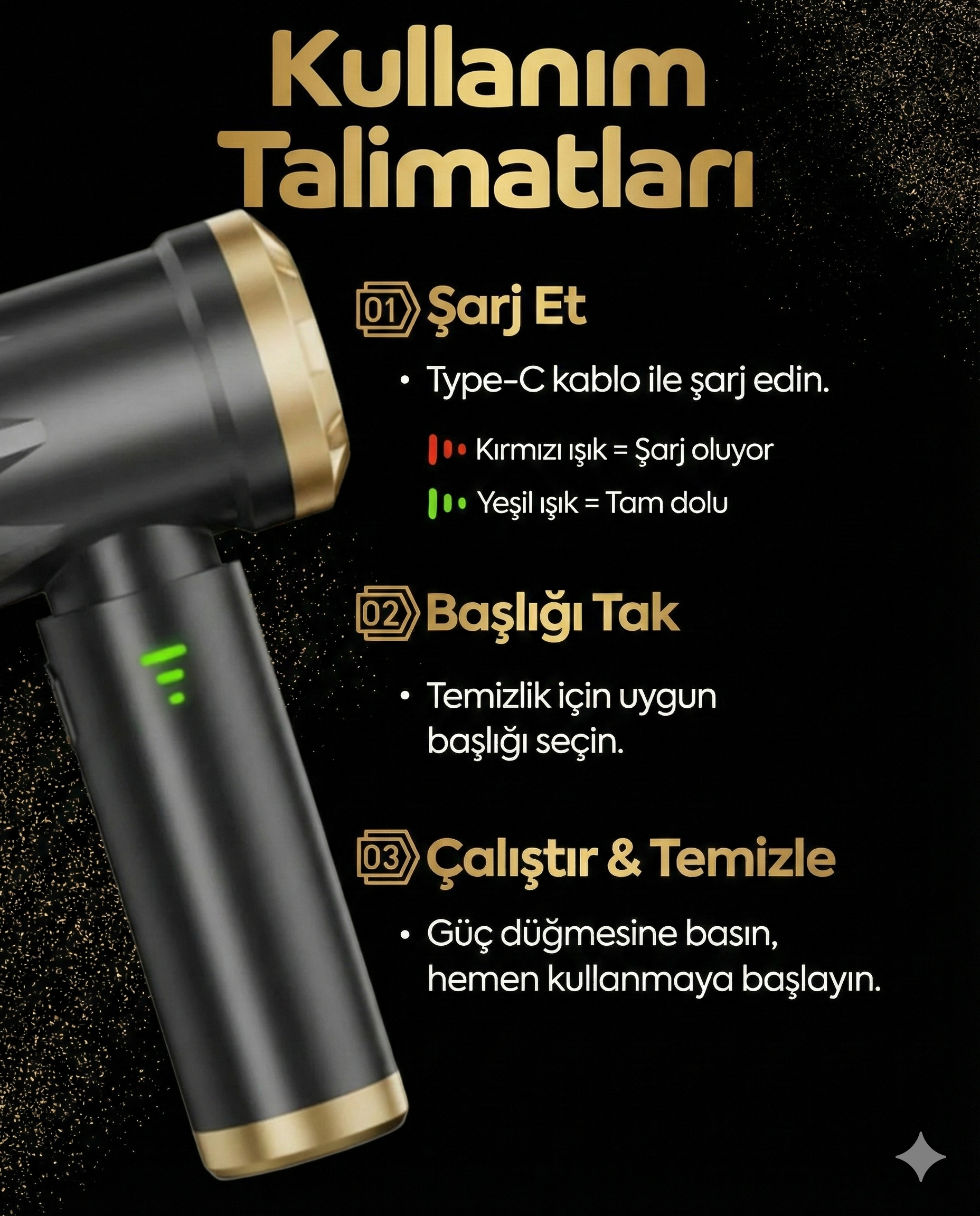 Vacuu 20000Pa Ultra Güçlü Vakumlu Kablosuz Üflemeli Araç Süpürgesi